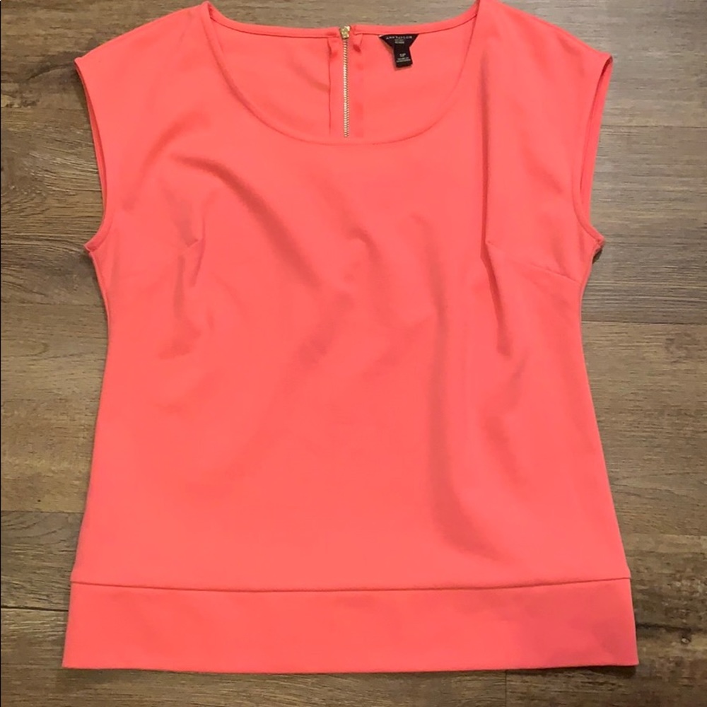 Ann Taylor Pink Capped Sleeve Shirt Size Small